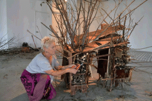 Shrinking my installation, branch by branch!....all too soon the end of this fantastic residency is in sight. The time here has been very much dedicated to process and the incorporation of technology in my work. This time has been so vital...